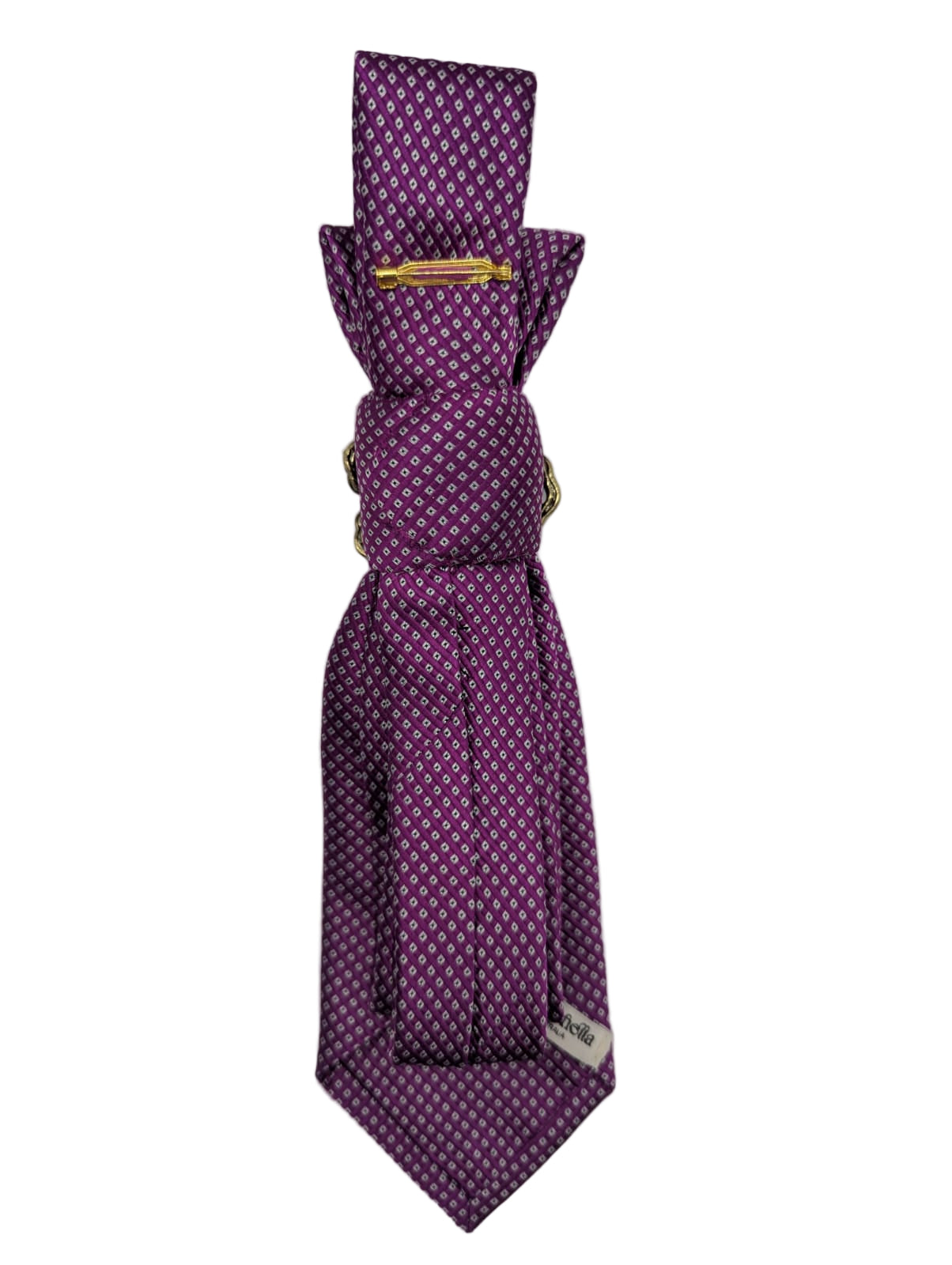 Broochella Montecristo Tie Brooch pin handmade luxury designer men's women's upcycled vintage embellishment purple 