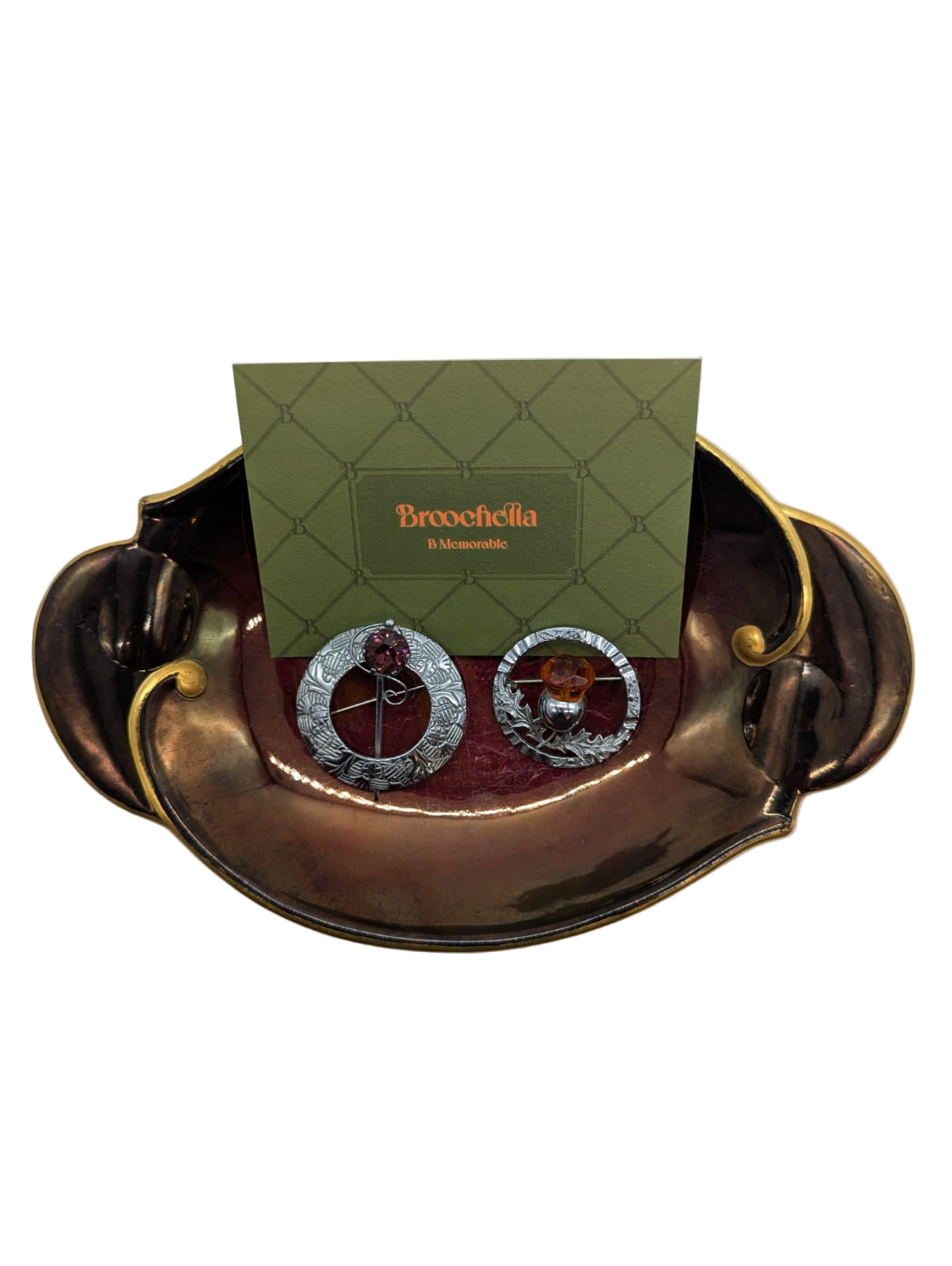 Broochella Brooch pin pair Vintage Scottish kilt silver metal men's women's luxury designer 