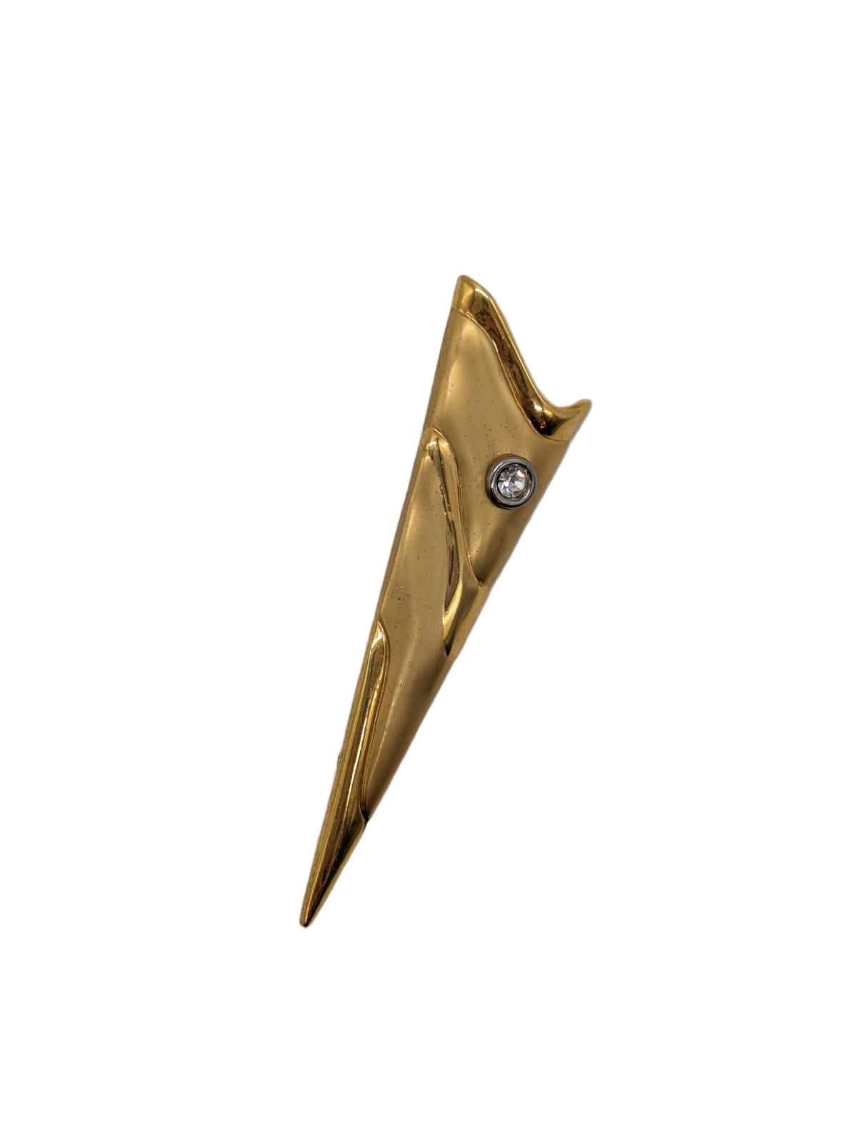 Broochella Lancia d’Oro gold tone metal brooch pin vintage men's women's luxury designer 