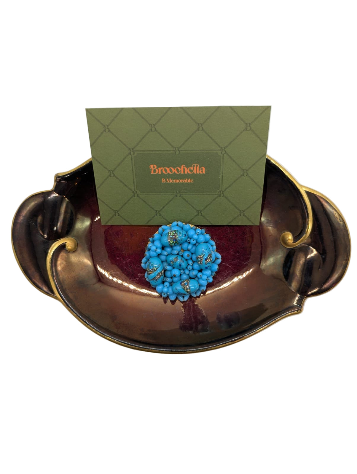 Broochella Laguna Turchese Brooch Pin Vintage turquoise beaded men's women's luxury designer