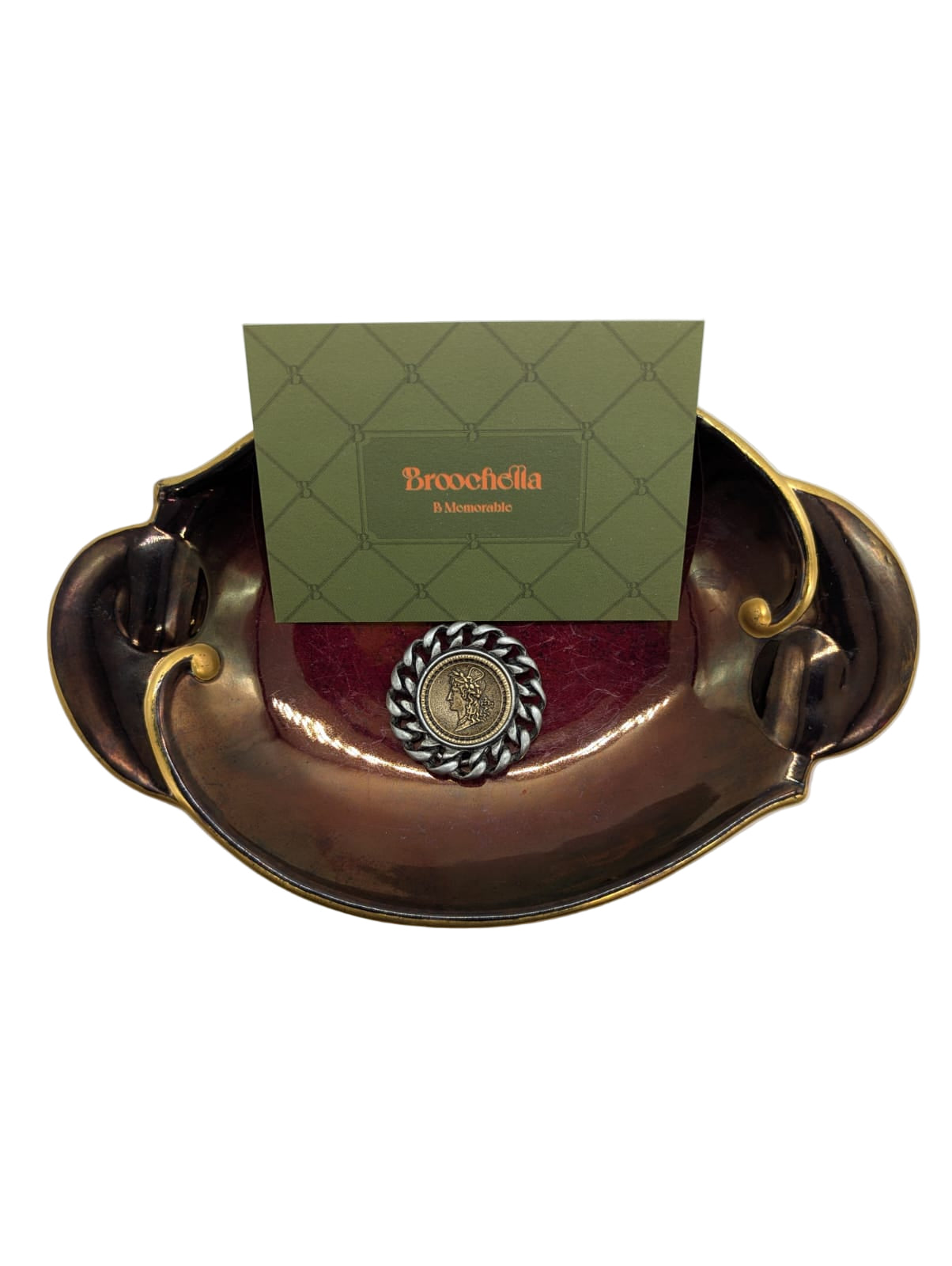 Broochella Medaglia di Roma Brooch Pin Vindage Medallion gold silver metal chain men's women's luxury designer