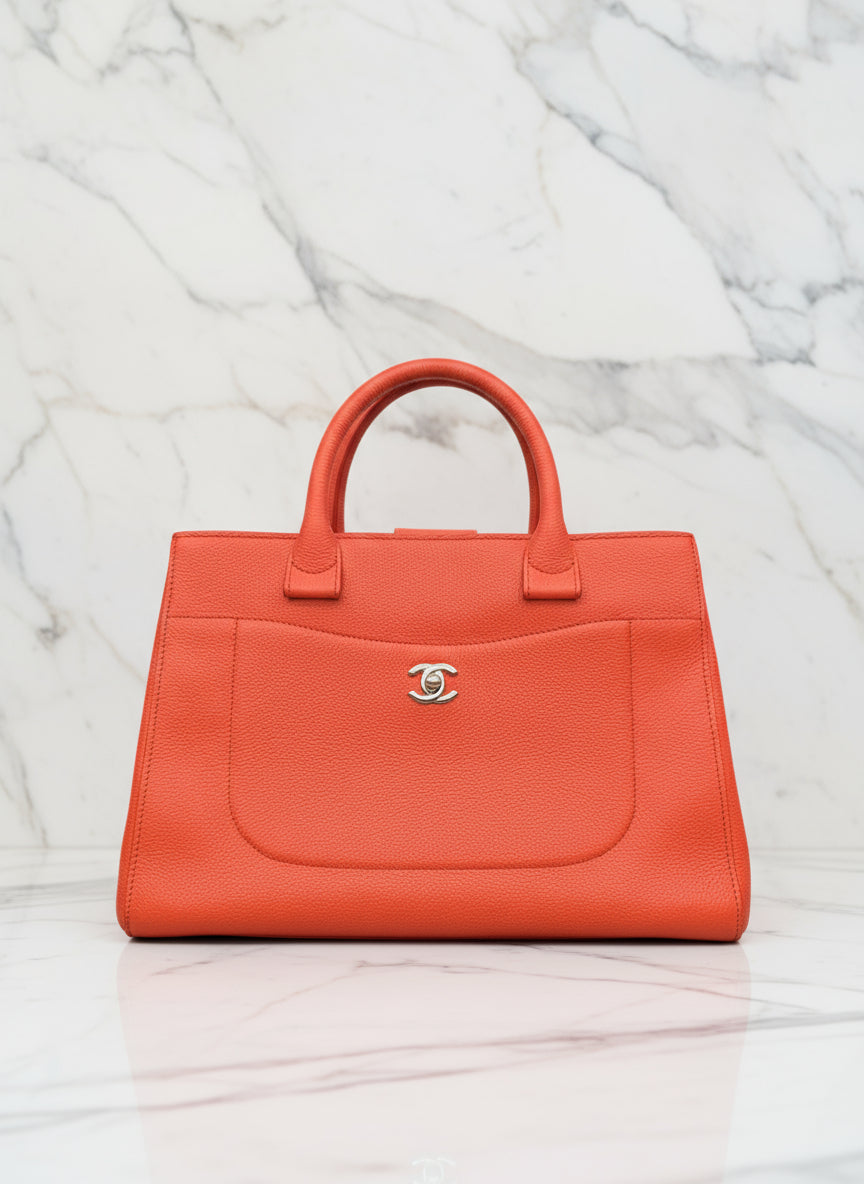 Chanel executive tote bag caviar leather orange luxury designer