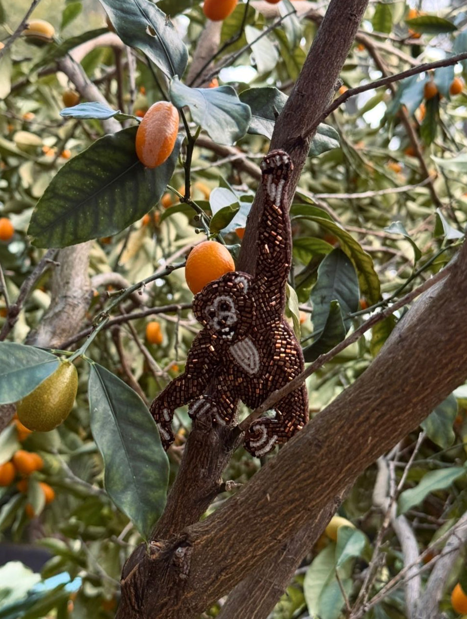 Tropicana Monkey Brooch Pin