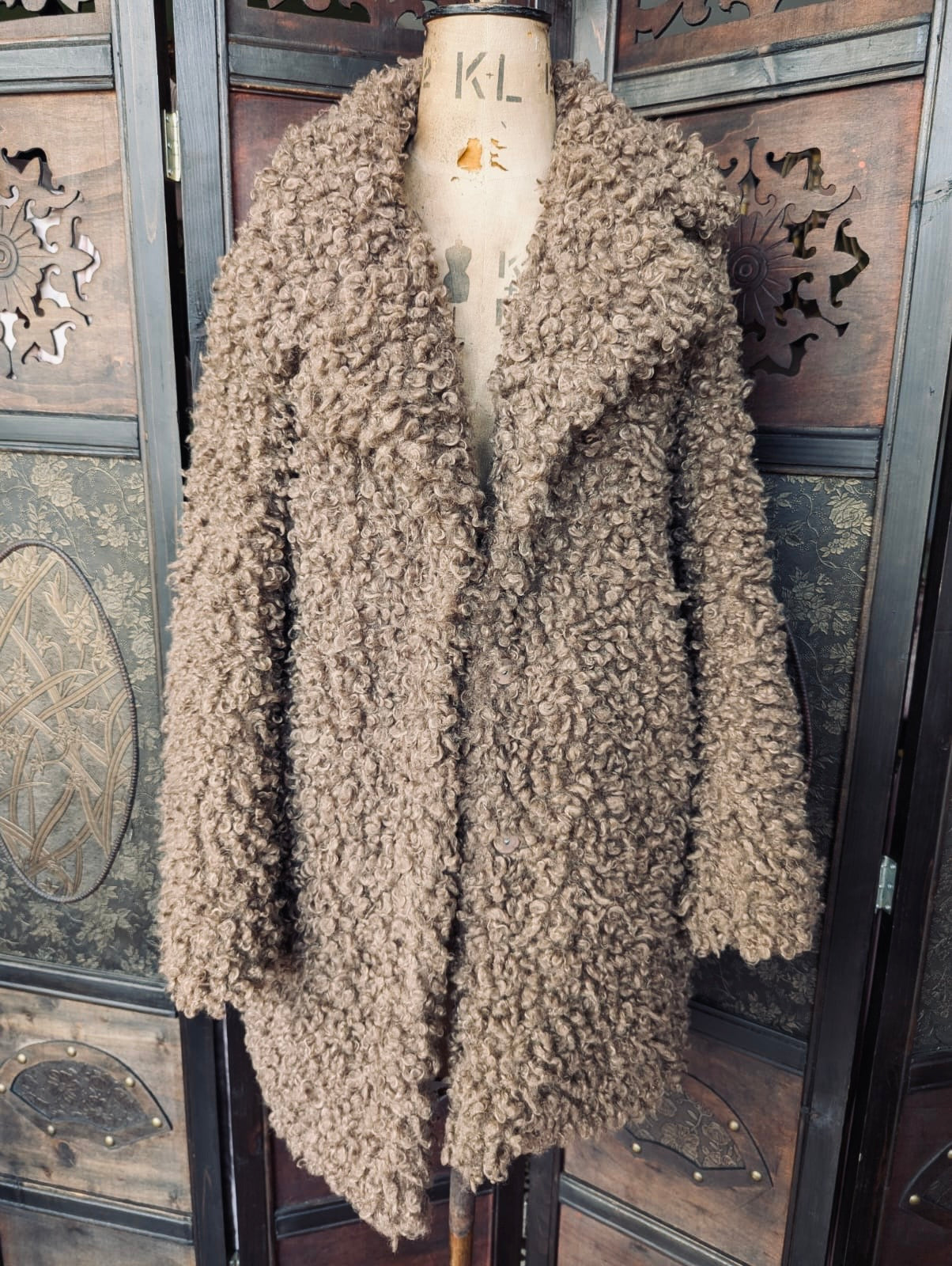 Zara Textured Brown Teddy Faux Fur Coat