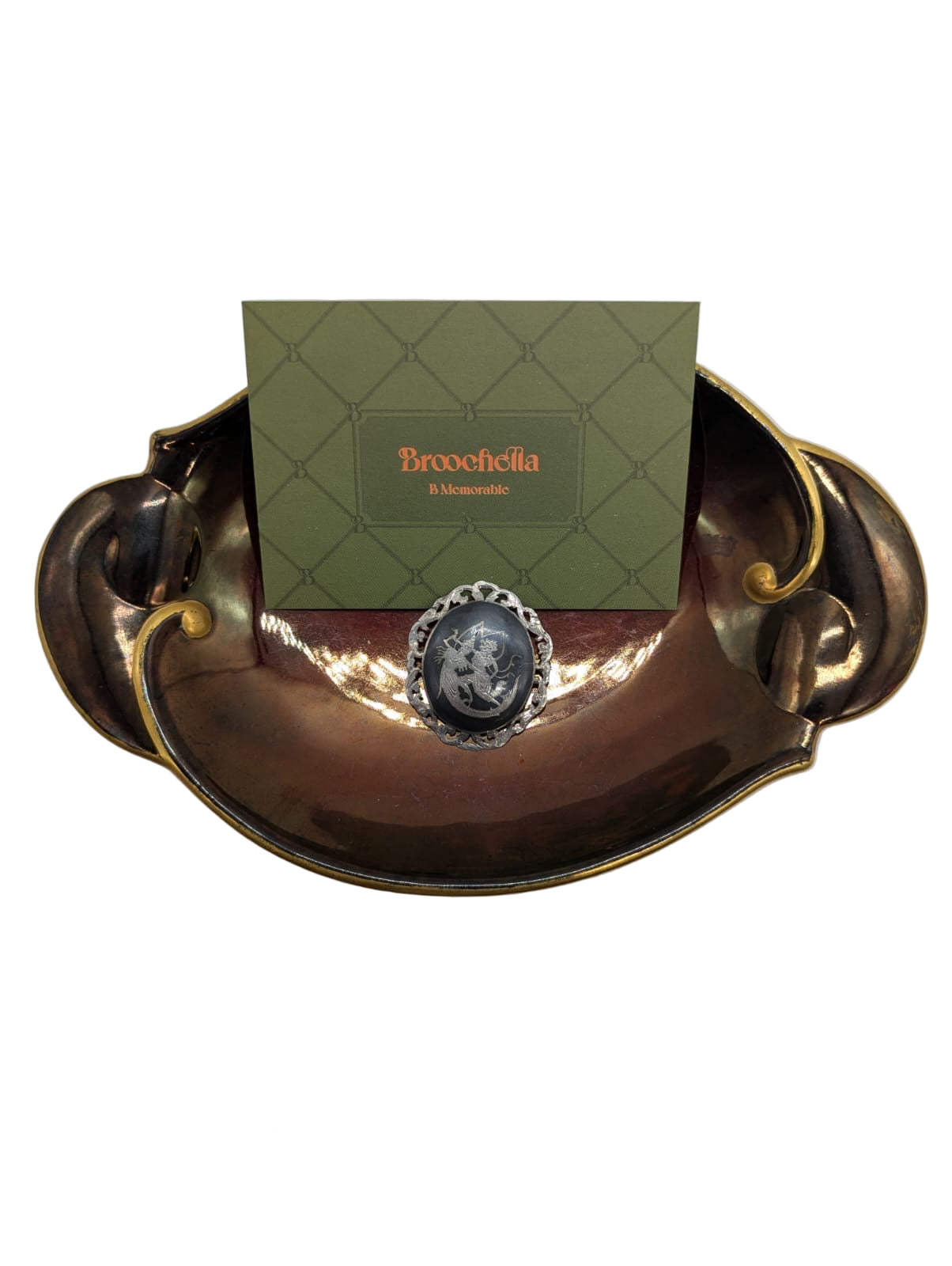 Siam Sterling Dancing Deities Brooch Pin