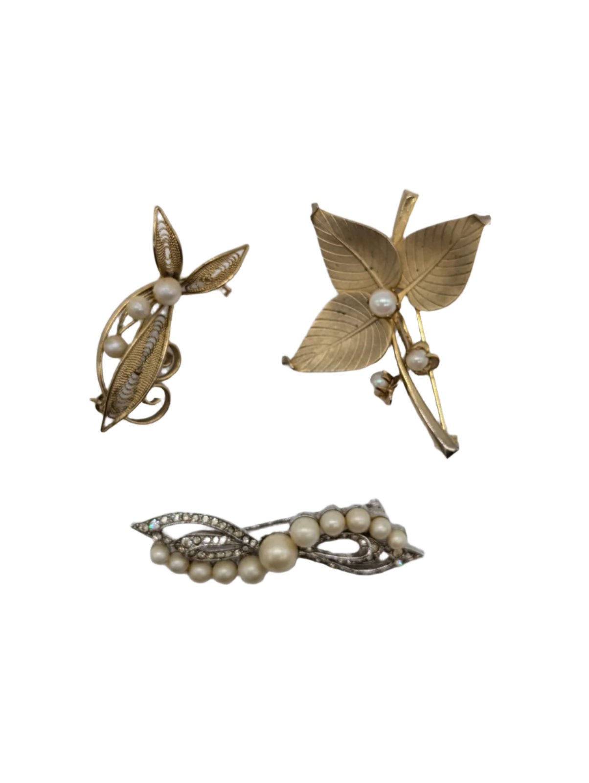 Pearl Reverie Vintage Brooch Set