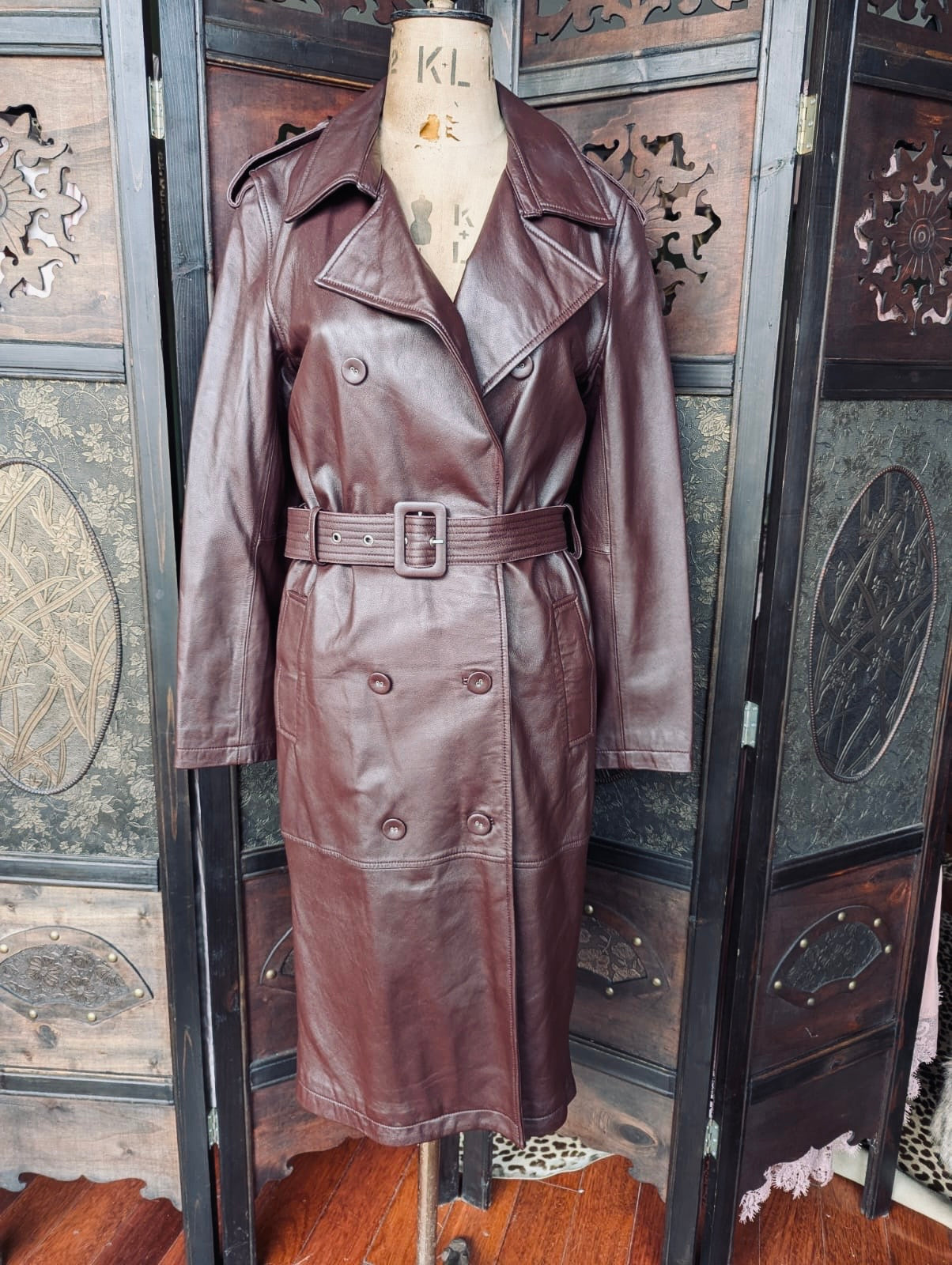 Viktoria & Woods Burgundy Leather Trench Coat-Size 0