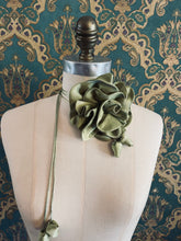 Load image into Gallery viewer, Rosetta_silk-satin-flower-choker-chartreuse
